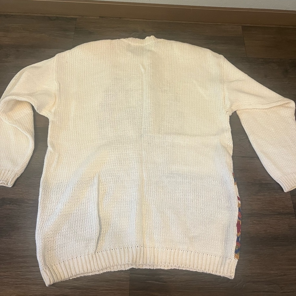 Vintage Cottagecore Coquette Oversized Chunky Knit Sweater Size Large - Picture 9 of 9